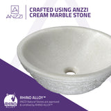 ANZZI LS-AZ313 Cliffs of Dover Natural Stone Vessel Sink in White Marble