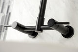 Gourmetier GS8180DL Concord 2-Handle Wall Mount Pull-Down Kitchen Faucet, Matte Black