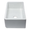 33" White Smooth Apron Solid Thick Wall Fireclay Single Bowl Farm Sink