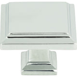 Atlas Homewares Sutton Place Square Knob 1 1/4 Inch Polished Chrome