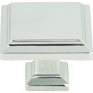 Atlas Homewares Sutton Place Square Knob 1 1/4 Inch Polished Chrome