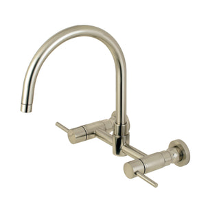 Kingston Brass Concord 8-Inch Centerset Wall Mount Kitchen Faucet, Brushed Nickel