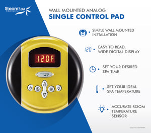 SteamSpa Indulgence Control Kit in Polished Gold INPKGO
