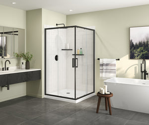 MAAX 137451-900-340-000 Radia Square 42 x 42 x 71 ½ in. 6 mm Sliding Shower Door for Corner Installation with Clear glass in Matte Black