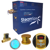 SteamSpa Indulgence 7.5 KW QuickStart Acu-Steam Bath Generator Package with Built-in Auto Drain in Polished Gold IN750GD-A