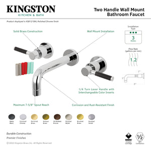 Kingston Brass KS8120DKL Kaiser 2-Handle Wall Mount Bathroom Faucet, Matte Black