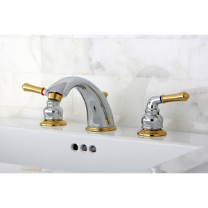 Kingston Brass KB964 Magellan Widespread Bathroom Faucet with Retail Pop-Up, Polished Chrome/Polished Brass
