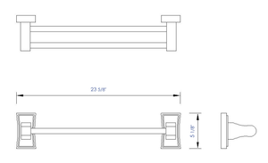 ALFI brand AB5505 24" Double Rack Wooden Towel Bar Bathroom Accessory
