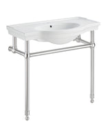 ANZZI CS-FGC003-BN Viola 34.5 in. Console Sink in Brushed Nickel with Ceramic Counter Top