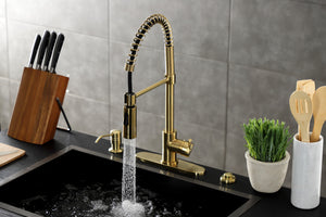 Gourmetier LS8773DL Concord Single-Handle Pre-Rinse Kitchen Faucet, Brushed Brass
