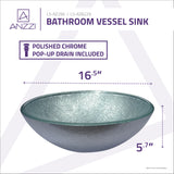 ANZZI LS-AZ8229 Gardena Series Deco-Glass Vessel Sink in Glacial Silver