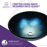 ANZZI LS-AZ167 Stellar Series Deco-Glass Vessel Sink in Deep Sea