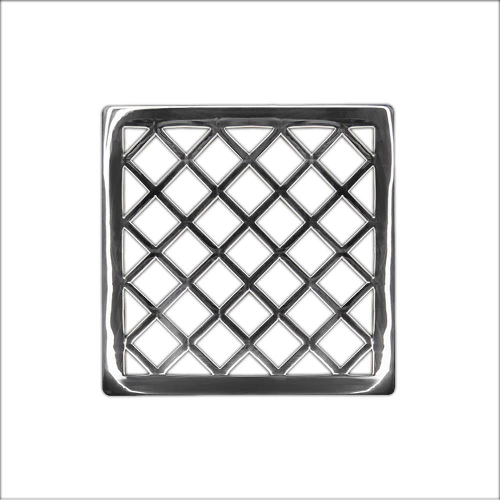 Infinity Drain XS 4 4” Strainer - Criss-Cross Pattern for X 4, XD 4, XDB 4