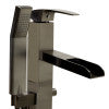 ALFI brand AB2843-BN Brushed Nickel Single Hole Floor Mounted Waterfall Tub Filler