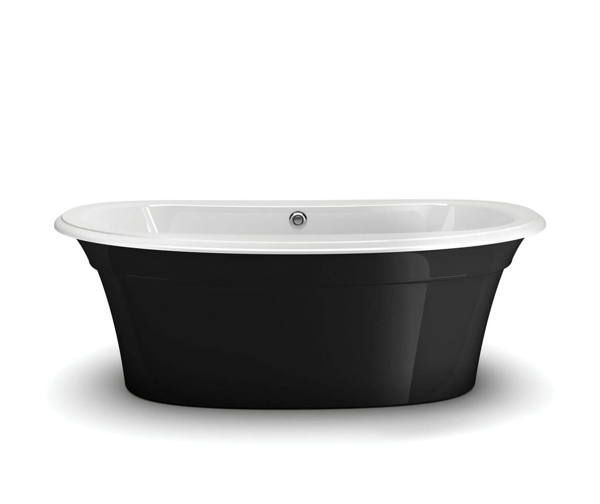 MAAX 105744-000-015 Ella Sleek 66 x 36 Acrylic Freestanding Center Drain Bathtub in White with Black Skirt