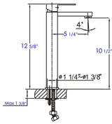 ALFI brand AB1129-PC Polished Chrome Tall Square Single Lever Bathroom Faucet