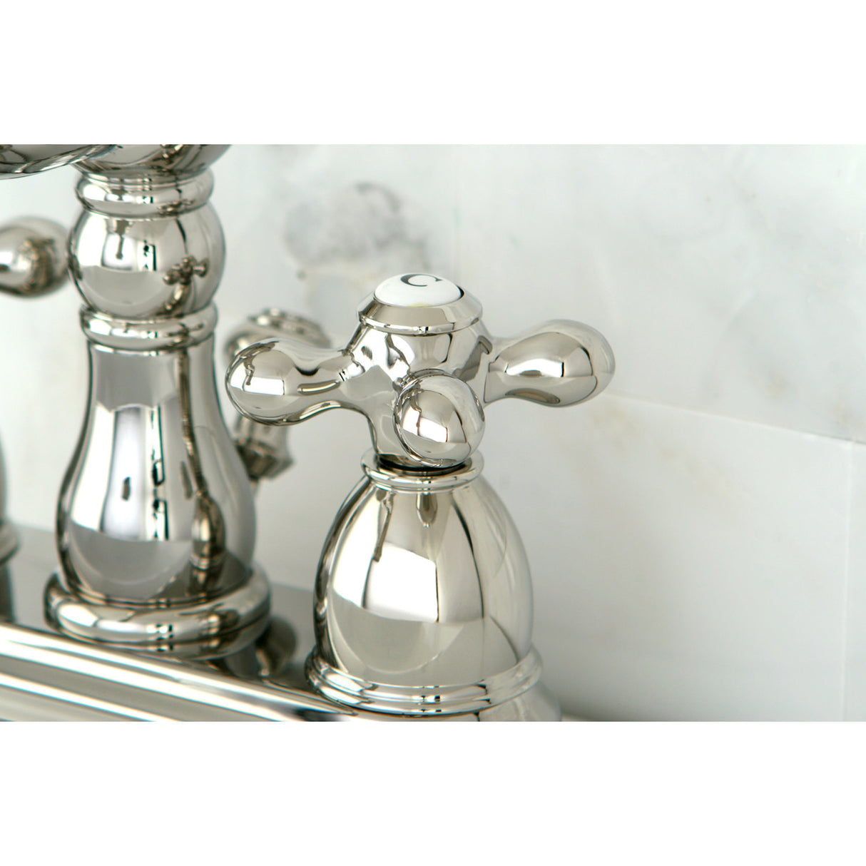 Kingston Brass KB1606AX Heritage 4 in. Centerset Bathroom Faucet, Polished Nickel