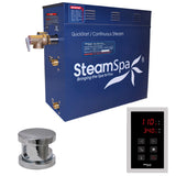 SteamSpa Oasis 9 KW QuickStart Acu-Steam Bath Generator Package in Polished Chrome OAT900CH