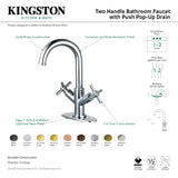 Fauceture LS8453JX Concord Two-Handle Bathroom Faucet with Push Pop-Up, Brushed Brass