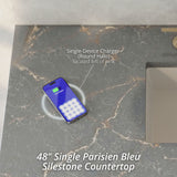 Lorelai 48" Single Vanity, Black Onyx w/ 3 CM Parisien Bleu Silestone Top w/FreePower Wireless Charger