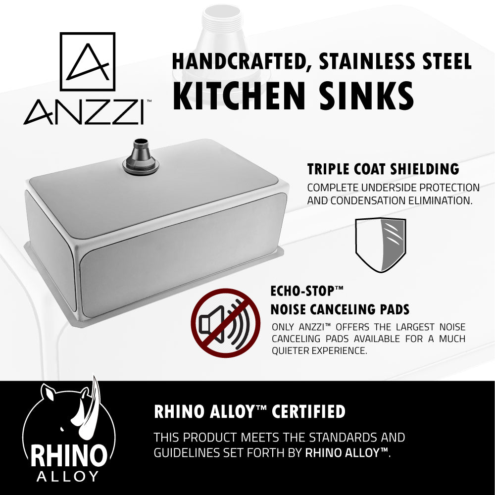ANZZI KAZ2318-130 VANGUARD Undermount 23 in. Single Bowl Kitchen Sink with Sails Faucet in Brushed Nickel