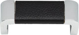 Atlas Homewares Paradigm Pull 3 Inch (c-c) CH & Black Leather