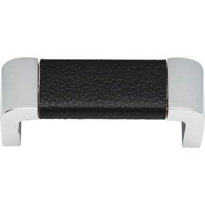 Atlas Homewares Paradigm Pull 3 Inch (c-c) CH & Black Leather