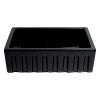 ALFI brand AB3018HS-BG 30" Black Gloss Reversible Smooth / Fluted Single Bowl Fireclay Farm Sink