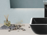 ANZZI LS-AZ906MB Solstice Square Glass Vessel Bathroom Sink with Matte Black Finish
