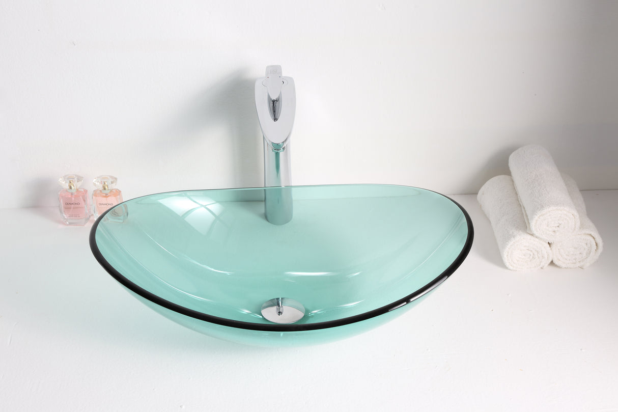 ANZZI LS-AZ8121 Tale Series Deco-Glass Vessel Sink in Lustrous Green