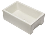 ALFI brand AB3018HS-B 30 inch Biscuit Reversible Smooth / Fluted Single Bowl Fireclay Farm Sink