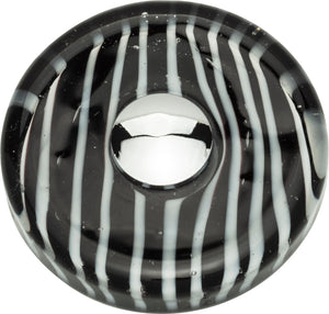 Atlas Homewares Zebra Glass Round Knob 1 1/2 Inch Polished Chrome
