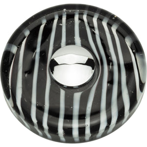 Atlas Homewares Zebra Glass Round Knob 1 1/2 Inch Polished Chrome