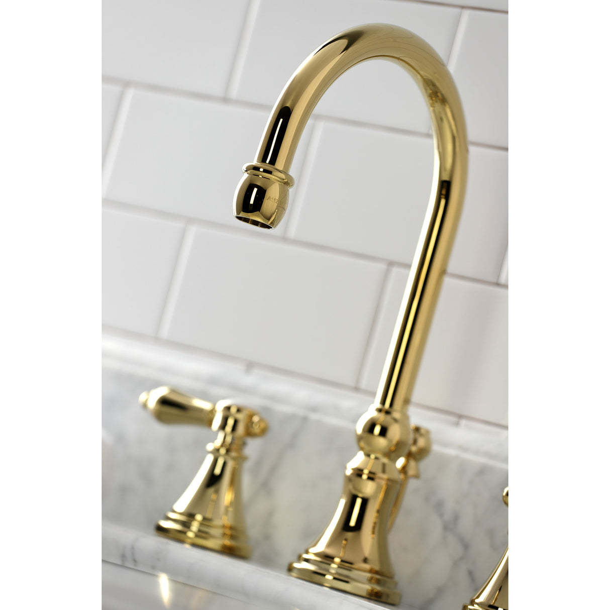 Kingston Brass KS2982BAL Heirloom Widespread Bathroom Faucet with Brass Pop-Up, Polished Brass