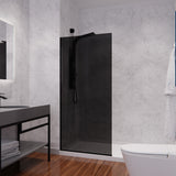 ANZZI SD-AZFL06001MBT Veil Series 74 in. by 34 in. Framed Tinted Glass Shower Screen in Matte Black