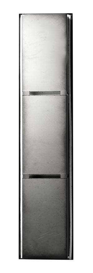 ALFI brand 8" x 36" Black Matte Stainless Steel Vertical Triple Shelf Bath Shower Niche