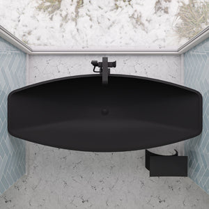 Black Matte Single Lever Floor Mounted Tub Filler Mixer w Hand Held Shower Head