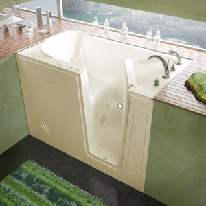 MediTub Walk-In 30 x 54 Right Drain Biscuit Whirlpool Jetted Walk-In Bathtub
