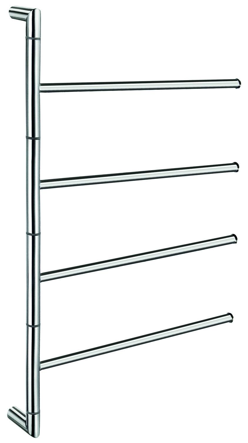 Smedbo Outline Lite Towel Bar 4 Swivel Arms for Towels in Stainless Steel Polished