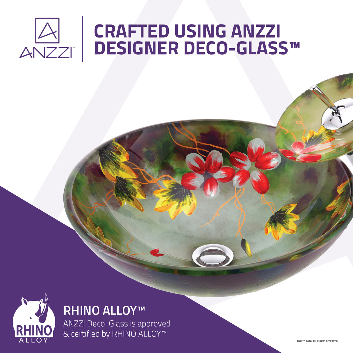 ANZZI LS-AZ8216 Panye Series Vessel Sink in Hand Painted Mural