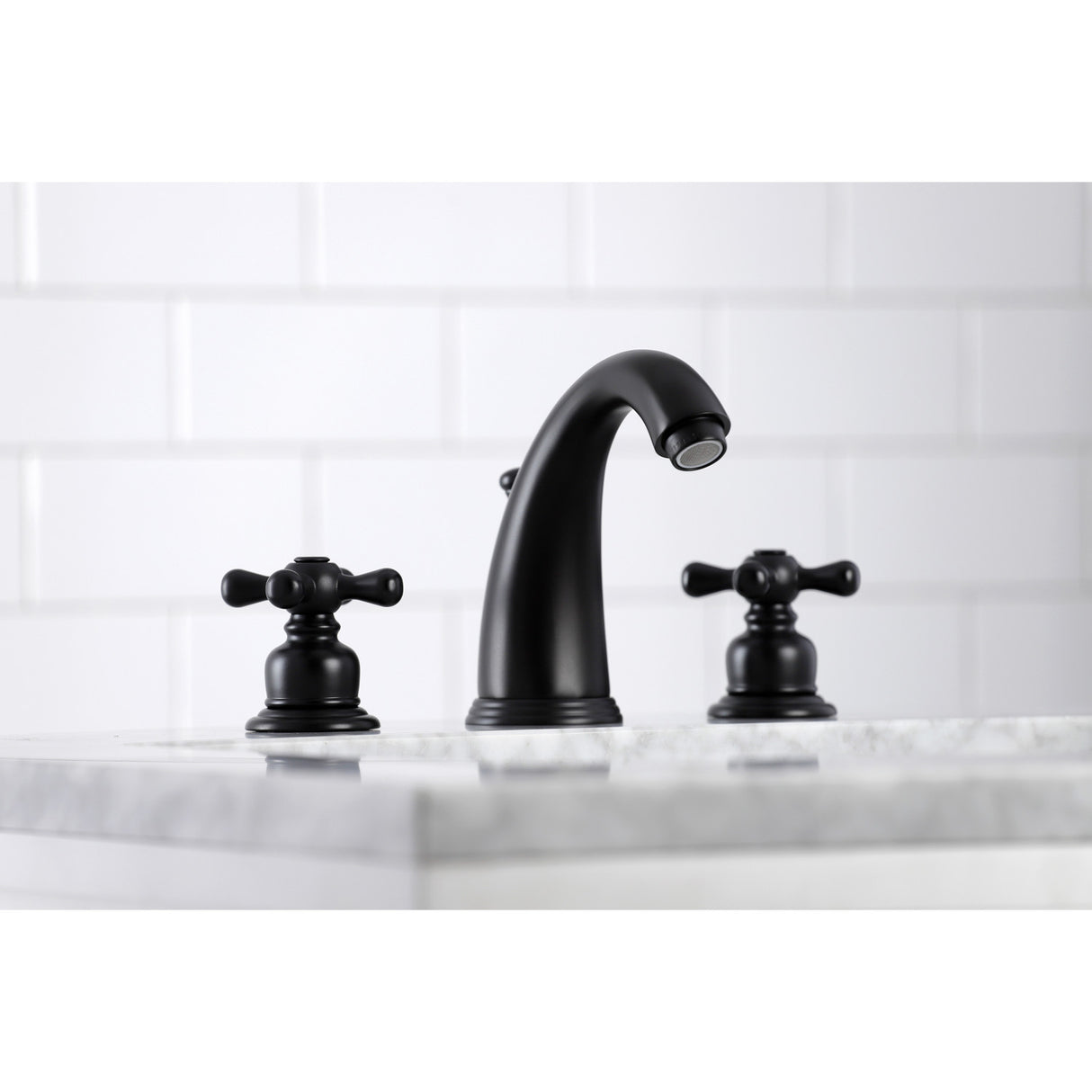 Kingston Brass KB980AX Victorian 2-Handle 8 in. Widespread Bathroom Faucet, Matte Black