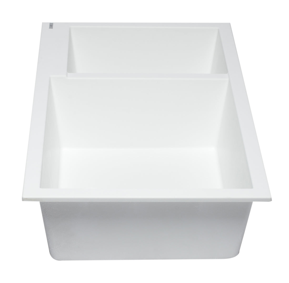 ALFI brand AB3319UM-W White 34" Double Bowl Undermount Granite Composite Kitchen Sink