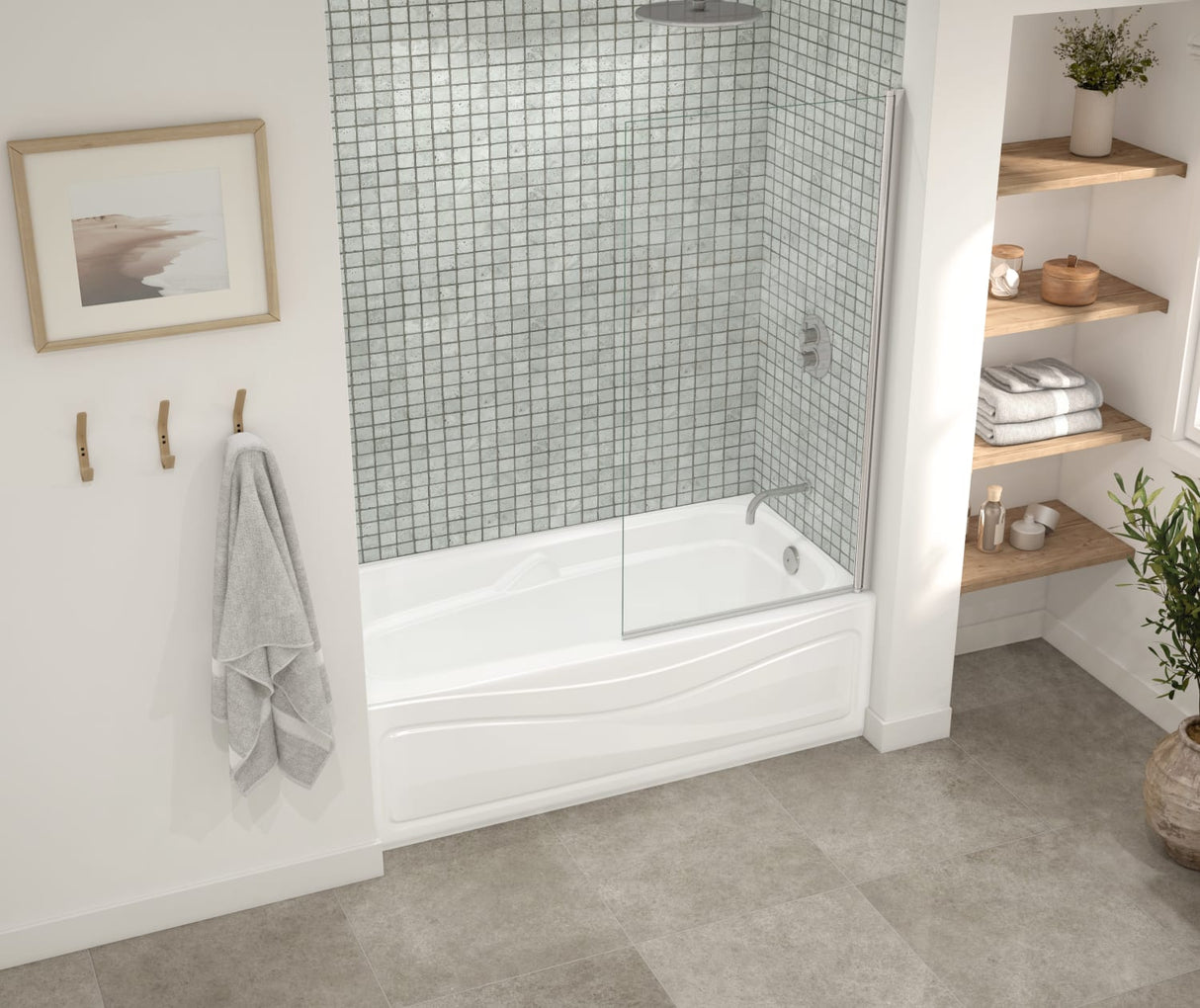 MAAX 105684-000-001-102 Corinthia II 60 x 30 Acrylic Alcove Right-Hand Drain Bathtub in White