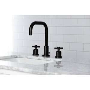 Kingston Brass FSC8930ZX Millennium Widespread Bathroom Faucet with Brass Pop-Up, Matte Black