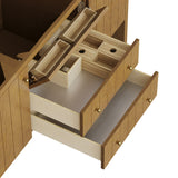 Hudson 60" Single Vanity, Honey Oak w/ 3 CM Tajnar Eclos Top w/FreePower Wireless Charger
