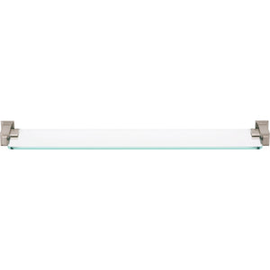 Atlas Homewares Sutton Place Bath Glass Shelf 24 Inches Brushed Nickel