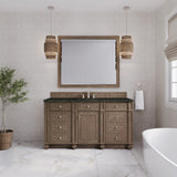 Bristol 60" Single Vanity Whitewashed Walnut, w/ 3 CM Phantome Eclos Top
