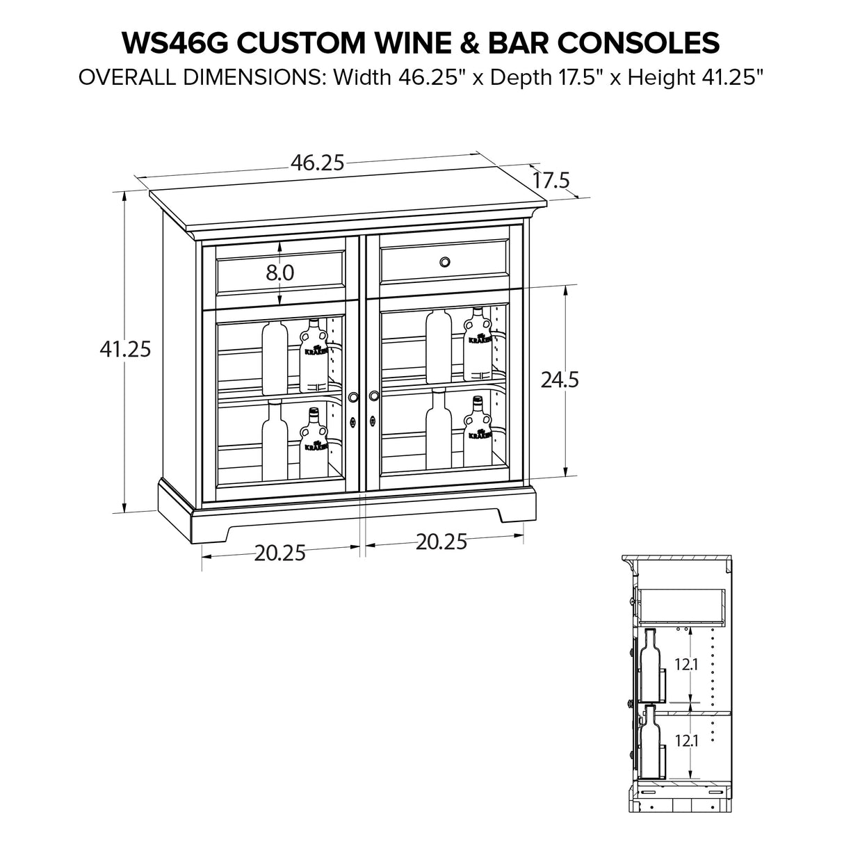 Howard Miller Custom Wine/Spirits Console WS46G