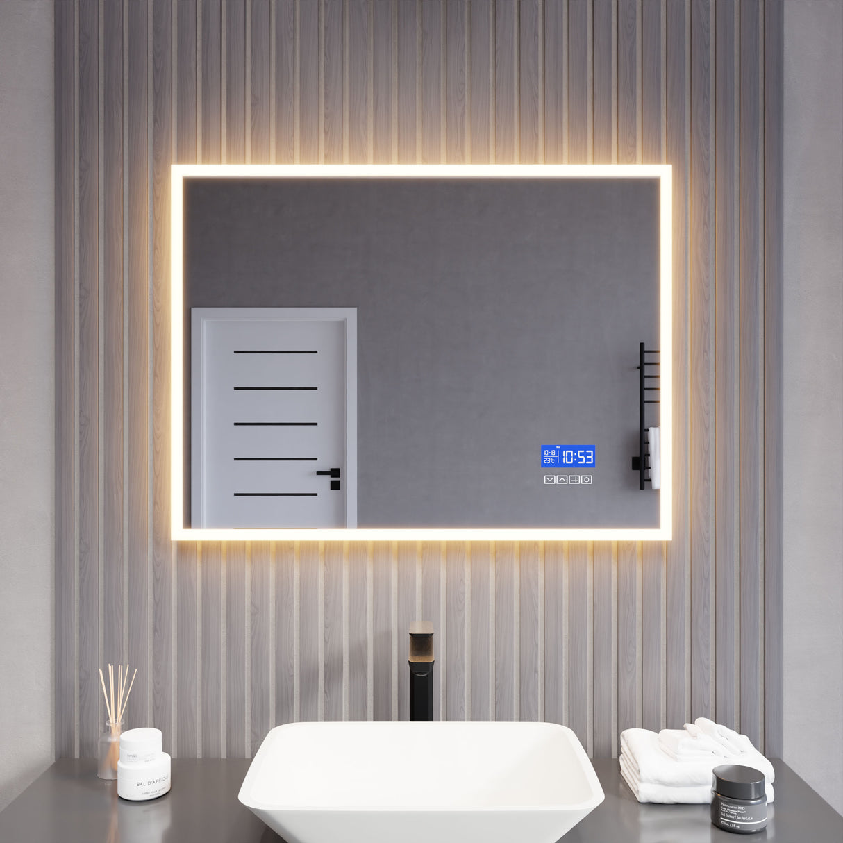 ANZZI BA-LMDFX012AL 24-in. x 31-in. LED Front/Back Light Magnifying Bathroom Mirror w/Defogger