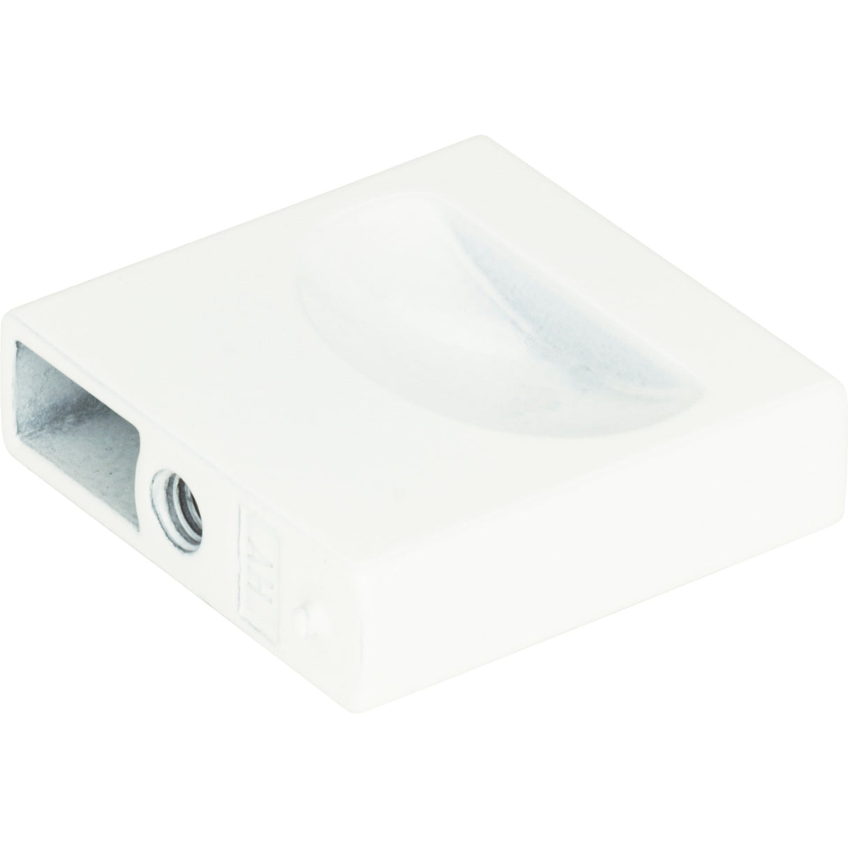 Atlas Homewares Thin Square Knob 1 1/4 Inch High White Gloss
